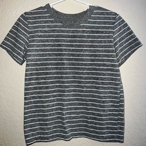 Gray and white striped tee